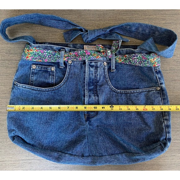 Guess Jeans George Marciano 1980's Custom Made Denim Fashion Shoulder Bag Purse - Picture 5 of 16